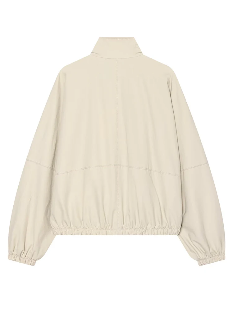 HH Casual Soft Cozy Beige Coat Women Spring Autumn Comfy Long Sleeve Relaxed Fit Home Outdoor City Walk Versatile Fashion Jacket