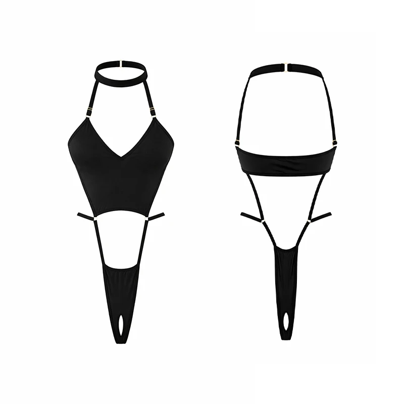 

Сексуальное женское белье, боди с бретелькой на шее, комплект для соблазнительных ролевых женщин