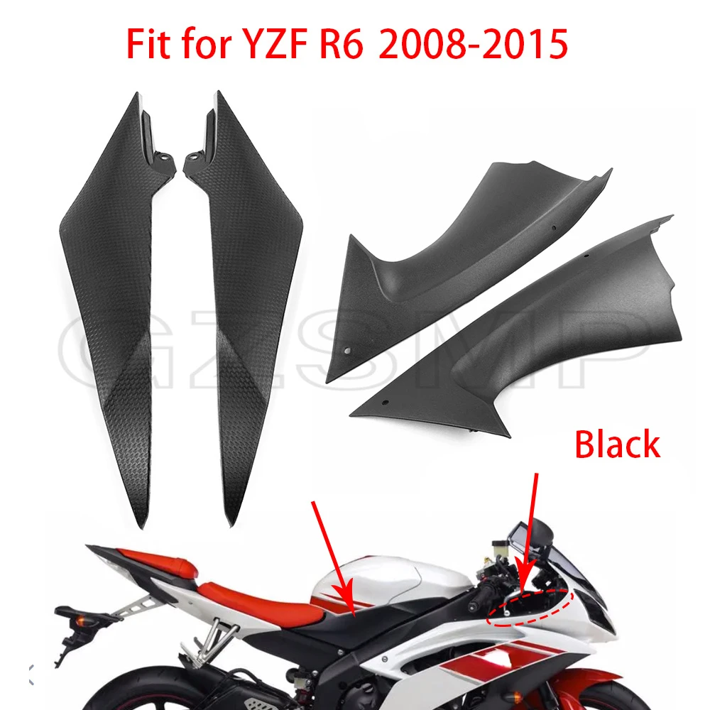 

Motorcycle Left & Right Black Fairing Tank Side Cover Air Duct Cover Gas Panel Cowl Fit for Yamaha YZF R6 2008-2015