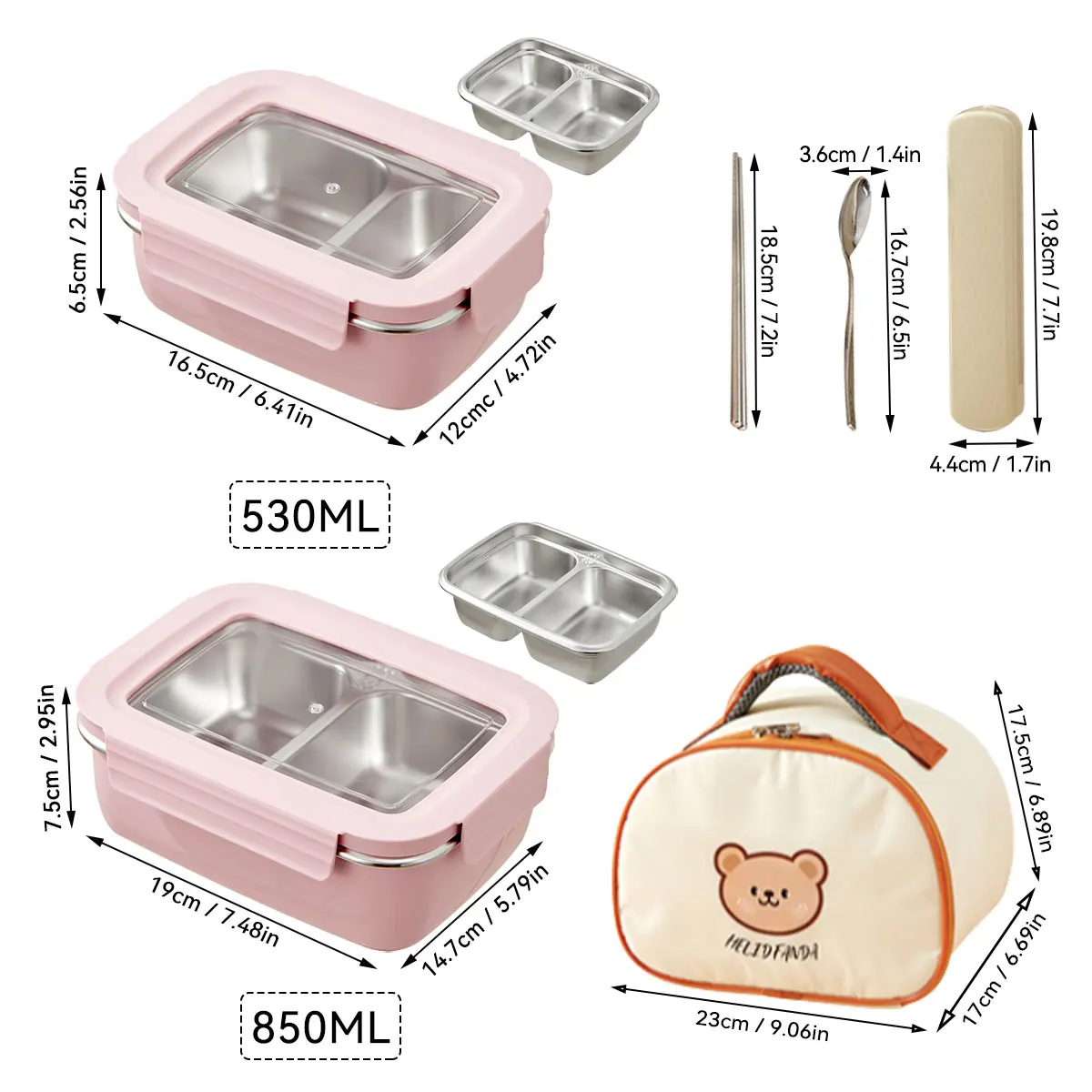 WORTHBUY 304 roestvrij staal verdeelde Bento lunchbox met afneembaar deksel Student draagbare grote capaciteit verzegelde lunchcontainer