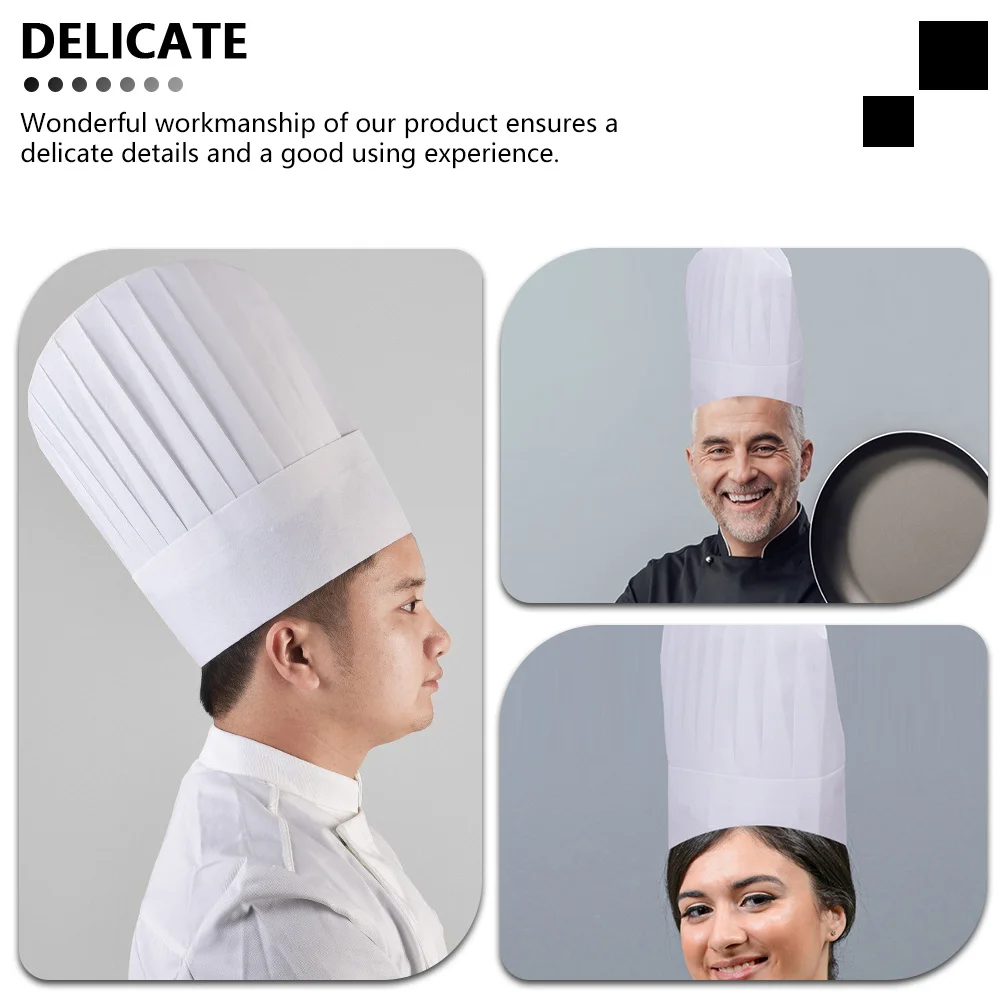 Cappello da cuoco usa e getta da 6 pezzi Cappello da lavoro da cucina per uso monouso per cuocere alla griglia Cucinare Ristorante Sushi Coffee Shop Uso