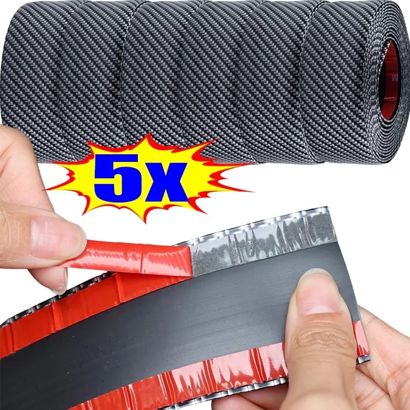 

1-5 шт. Защитная ПВХ-пленка для порогов автомобиля, накладка на порог от царапин, защита дверного порога из углеродного волокна, пленка-стикер для бампера автомобиля