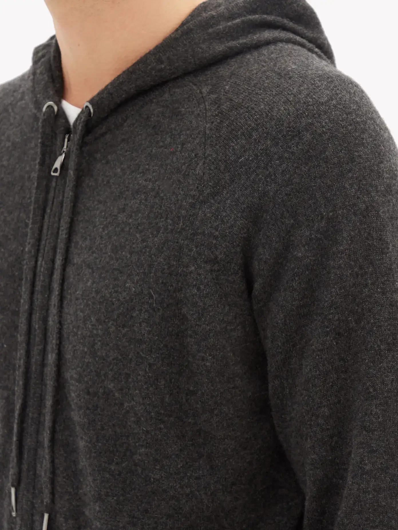 Custom men 100% cashmere hoodie sweater with zipper