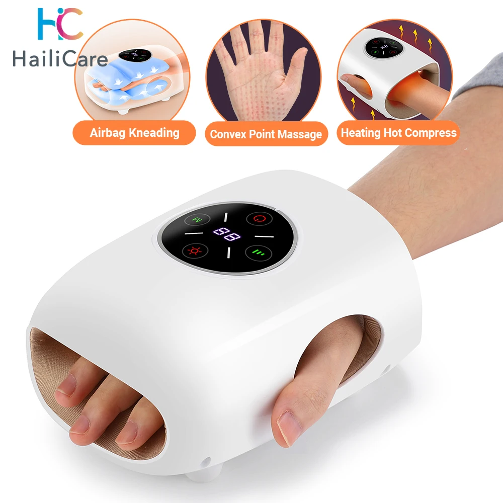 Wireless Electric Hand Massager Air Compression Hot Compress Palm Acupoint Massager Finger Arthritis Numbness Muscle Relaxation