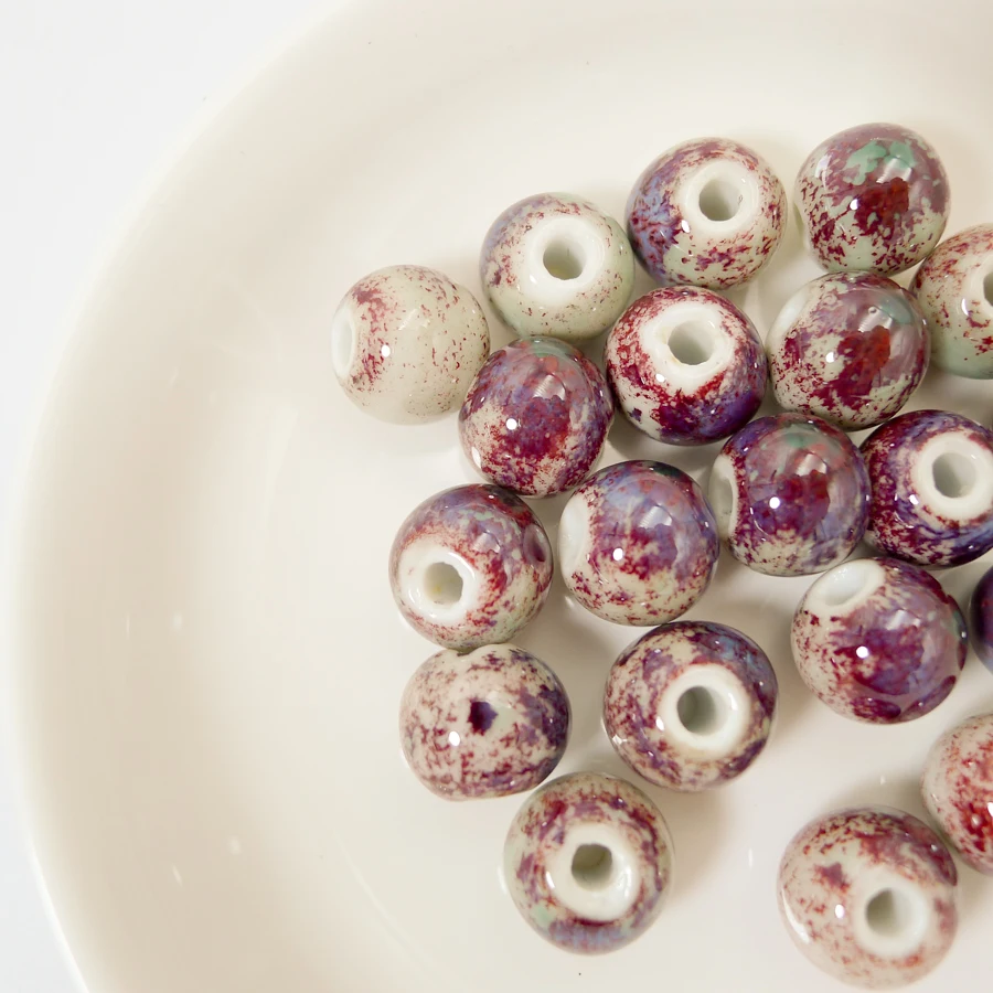 12# 40pcs Quality Ceramic Beads Not Wooden  For Earrings Making Porcelain Bead For Jewelry Making 12mm Components #A212B