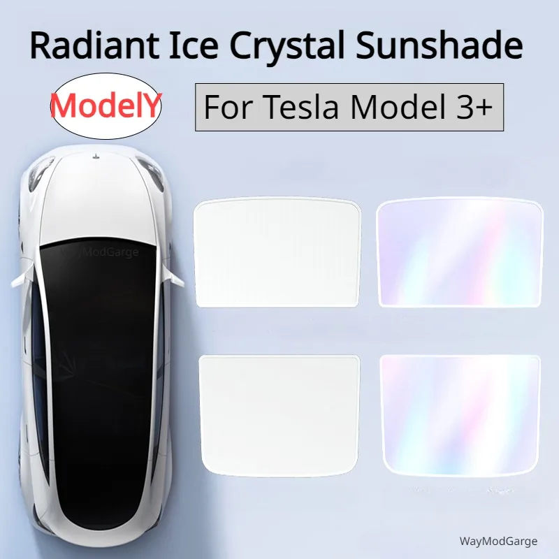 

Ice Crystal Sunshade for Tesla Model 3+ ModelY Radiant Split Sunshade UV Protection Shade Net New Model3 Highland 2024 Accessory