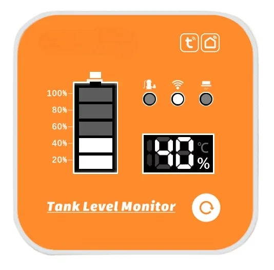 

ME201R Wireless LCD Display Fuel Water Tank Liquid Level Meter Height Alarms Clock Sensor Liquid Level mons
