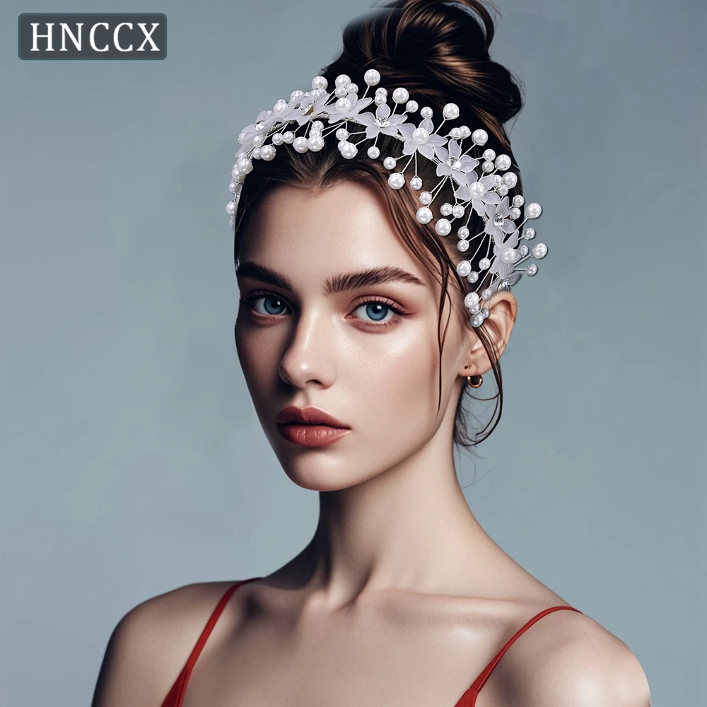 

HNCCX Trends Bridal Headwear Simple Daily Travel Flower Headband Wedding Hairpieces Women Party Handmade Hair Accessories CP738