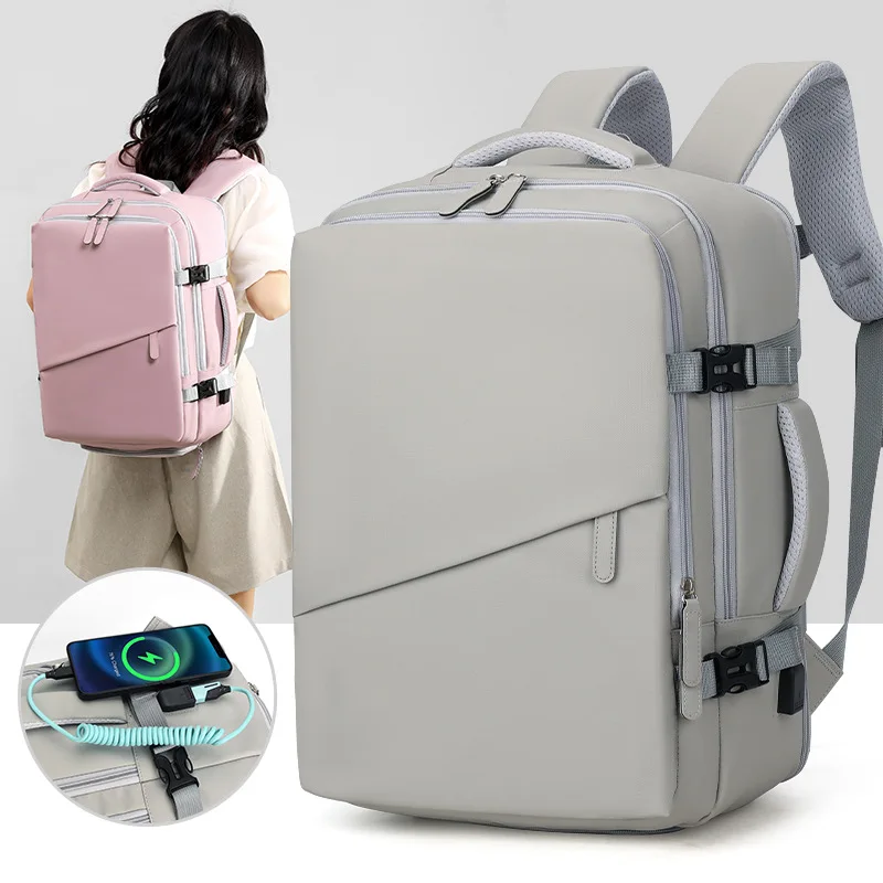 

The new large-capacity lightweight rechargeable luggage bag can be hung on the tie rod for short trips Ladies backpack for trav