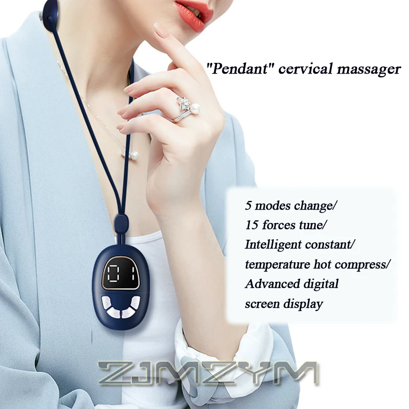 Multi-functional Pendant Massager LCD EMS Double Pulse Massage Instrument Warm Body Shoulder Acupuncture Massage Apparatus