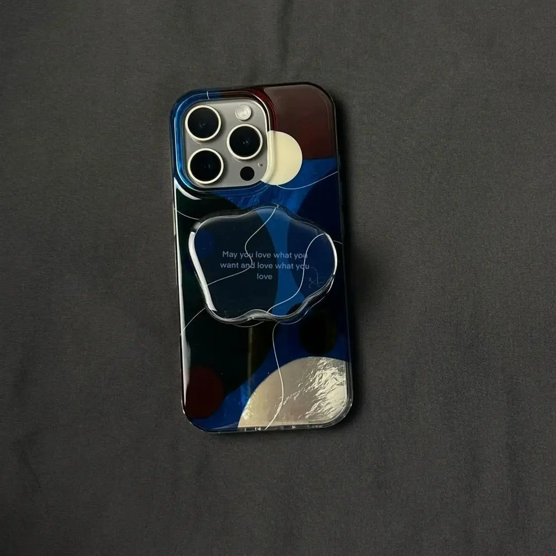 

Artistic geometric shape splicing phone case suitable for iPhone 16 creative phone case iPhone 15 cartoon phone case anti drop