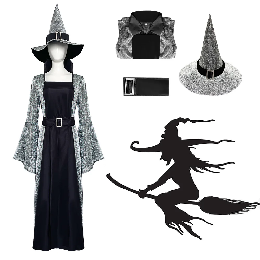 

Medieval Retro Bad Witch Cosplay Costume Horro Halloween Disguise Dress Uniform Suits for Women Fancy Clothes Carnival Party