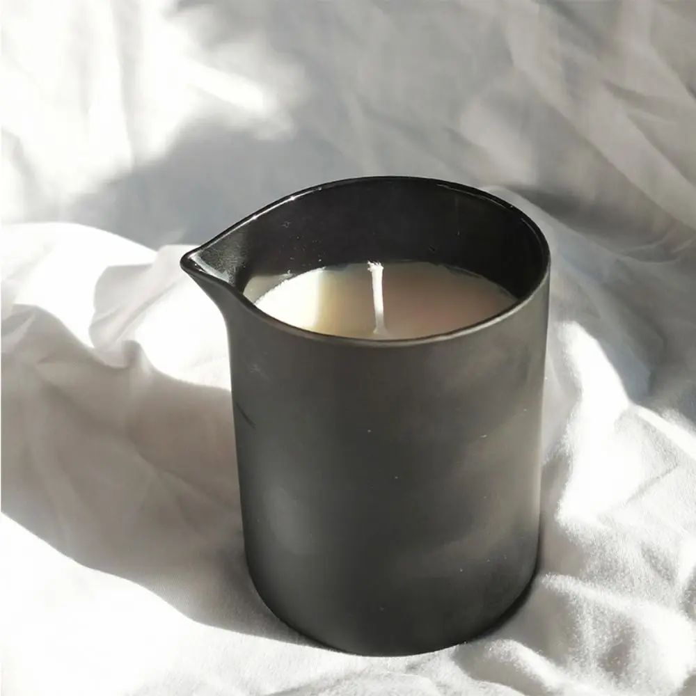 Frosted Glass Candle Cup Empty DIY Incense Candle Holder Wooden Lid Handmade Wax Container Aroma massage