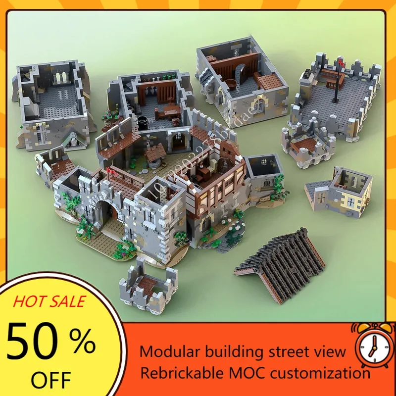 7500 + PCS MOC 중세 성 빌딩 블록 모델 교육 기술 벽돌 DIY 조립 세트 어린이 휴일 선물을위한 장난감 퍼즐