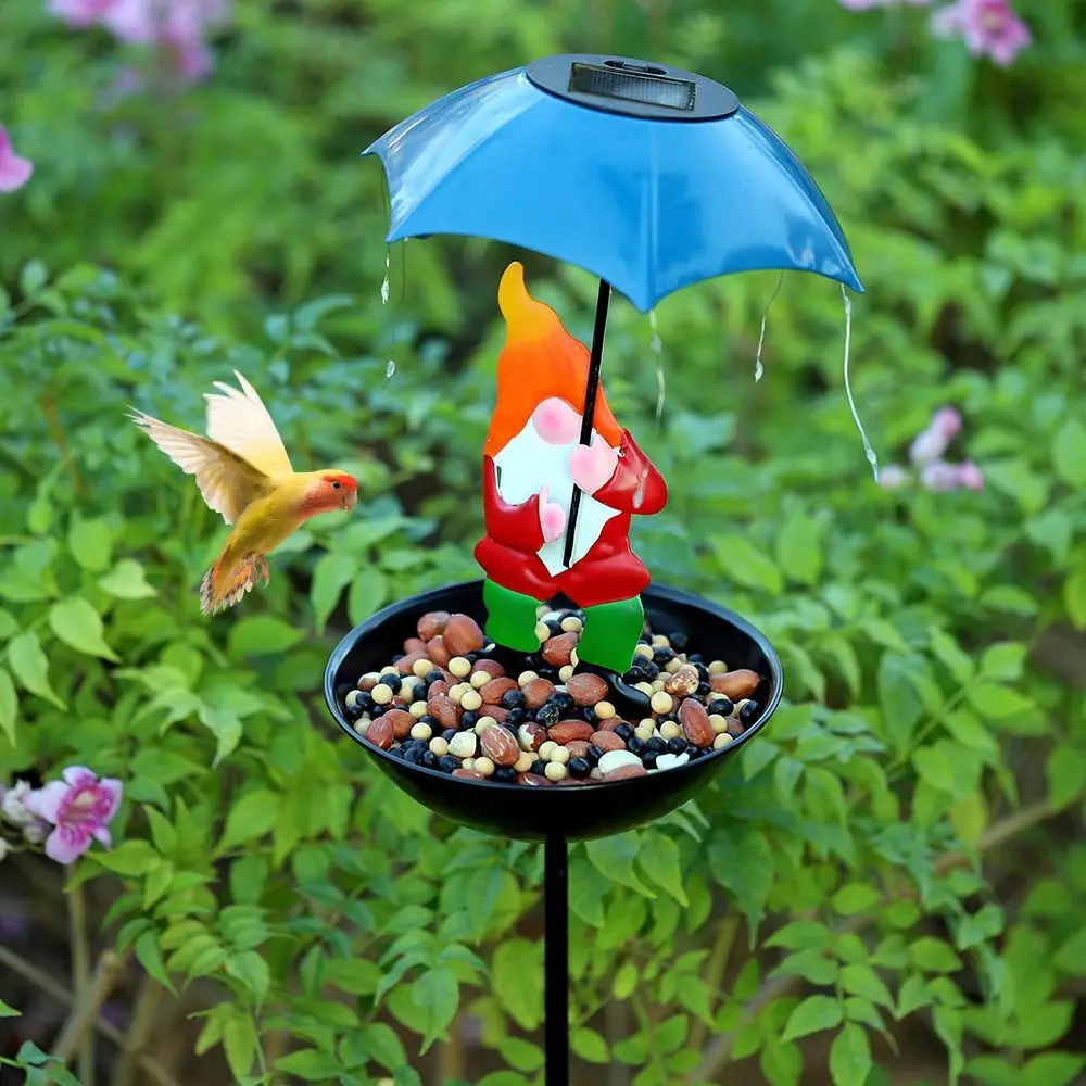 Premium Metal Material Outdoor Solar Bird Feeder Solid Construction Weather Resistance Landscape Light Feeder