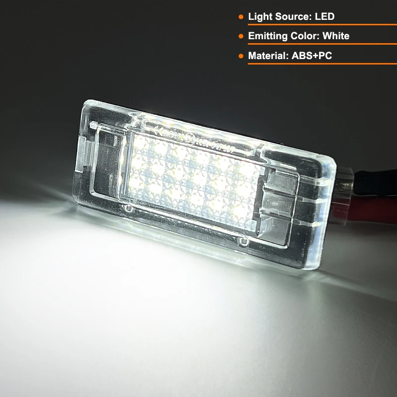 2Pcs For Dacia Duster Logan Lodgy White LED Number License Plate Light