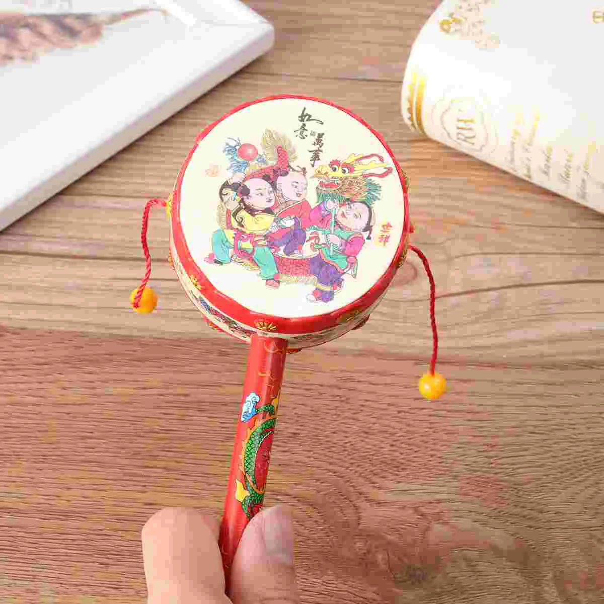 3 Pcs Handheld Bells Instruments Kıds Toys Kids Drum Rattle Baby Cartoon Musical Chinese Traditional