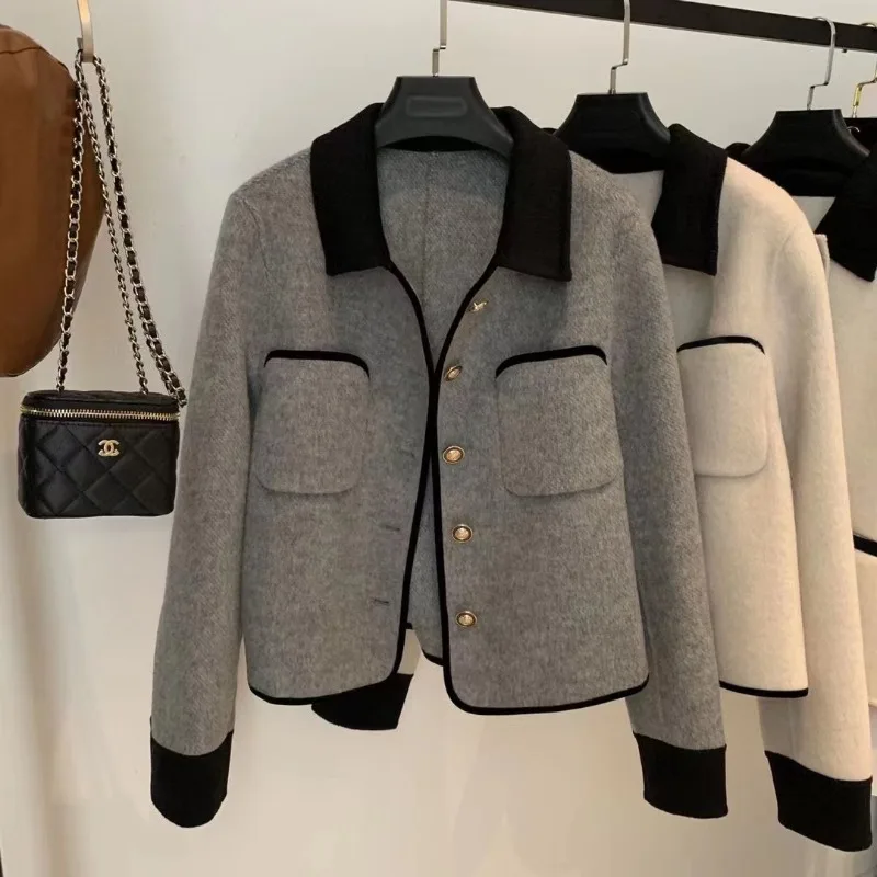 Double-sided Cashmere Coat Women's Short Wool Jacket Korean Version Casual Woolen Top 2026 New Fashion Overcoat