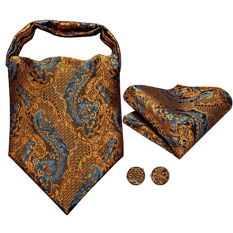 Hi-Áo Thời Trang Nam Cravat Bản Bộ Hoa Sang Trọng Họa Tiết Paisley Cravat Bản Phối Nam 100% Lụa Đỏ Xanh Dương Hồng Miếng Dán túi Vuông Cravat Bản