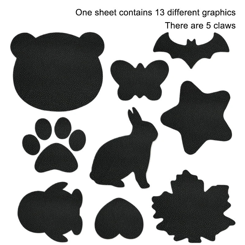 13 pz/set Tappezzeria In Pelle Autoadesiva Per Seggiolino Auto Divano Sedia Patch di Riparazione In Pelle Nera Ristrutturare Foro Adesivi Artificiali