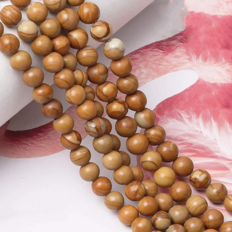 

Natural Stone Wood Grain Beads spacer for Jewelry Making DIY Accessories