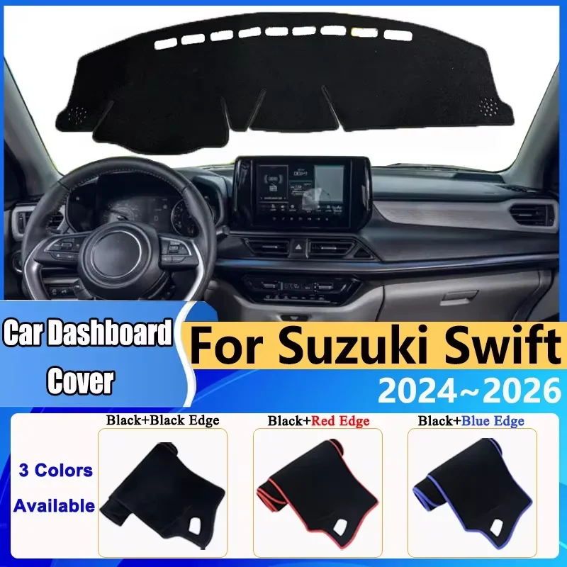 Чехол на приборную панель автомобиля, коврики для Suzuki Swift AOL 2024 2025 2026, противоскользящая подушка, анти-УФ-солнцезащитный козырек, наклейка, аксессуары