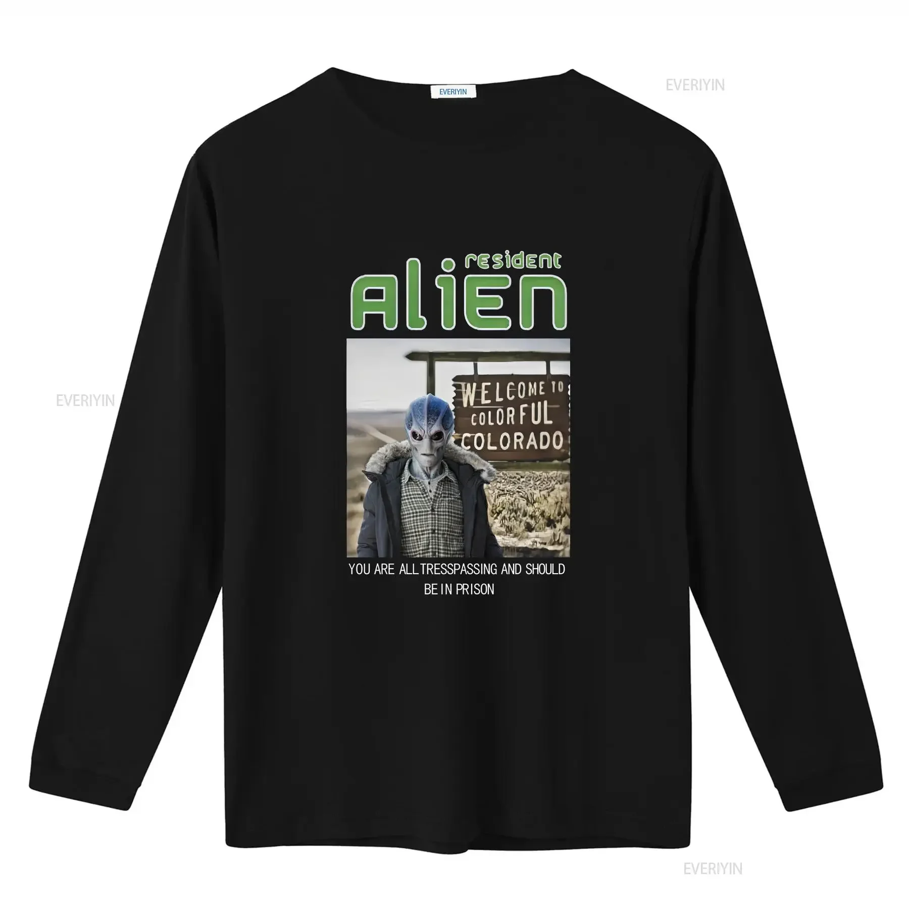 Resident Alien T shirt vintage Washed Casual Top For Everyday Wear Versatile Unisex Soft designer clothes homme graphic view 3