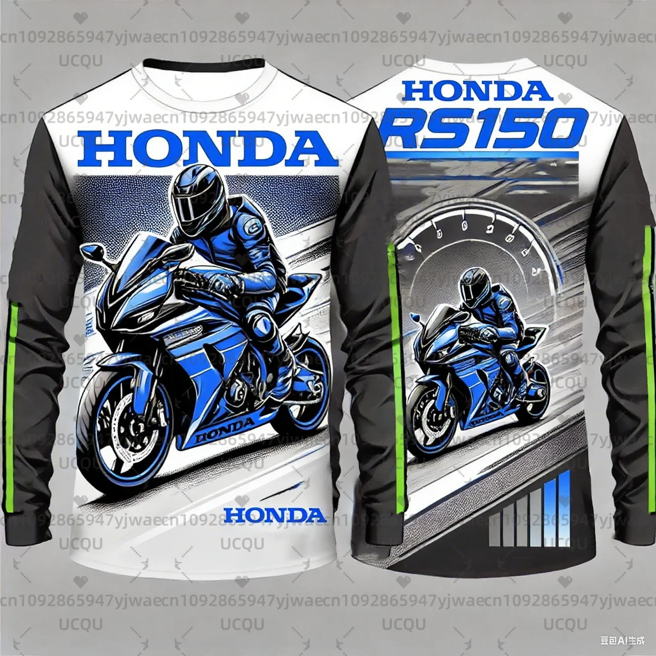 CHATGPT تصميم ثلاثية الأبعاد الطباعة Motociclista السائق Deportiva التجفيف السريع بأكمام طويلة هوندا ركوب قمم تي شيرت للرجال والنساء #3