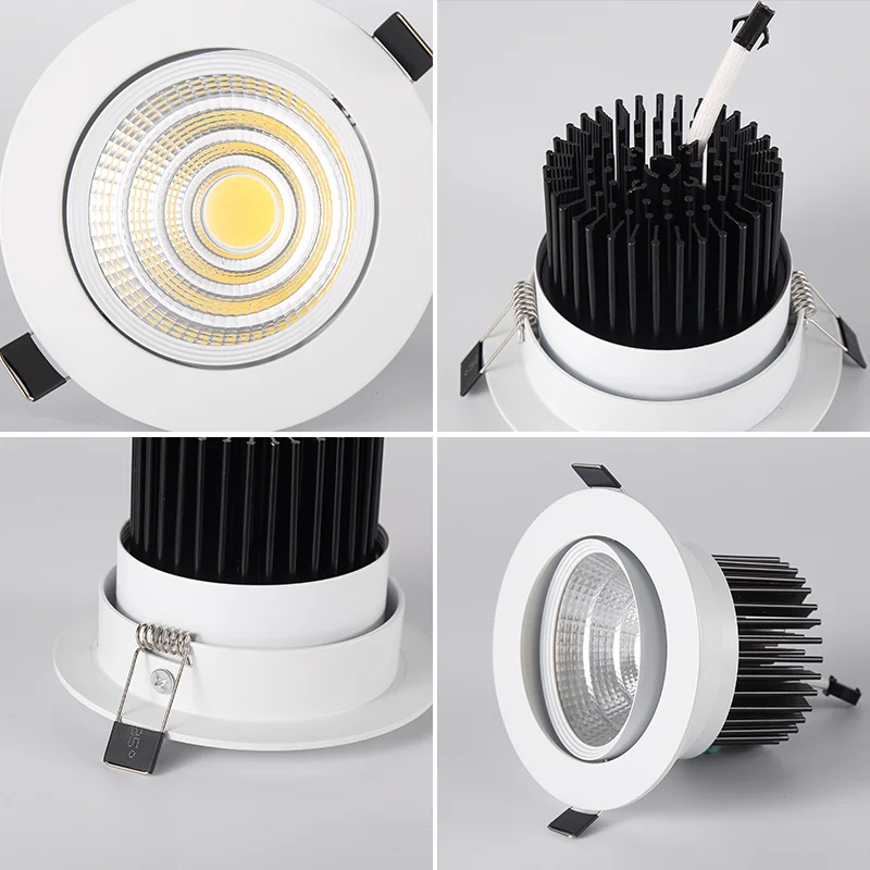 10pcs Dimmable LED COB Downlight 5W 7W 9W 12W 15W 20W Recessed Ceiling Lamp AC110V 220V Downlight Spot Light Home Decor