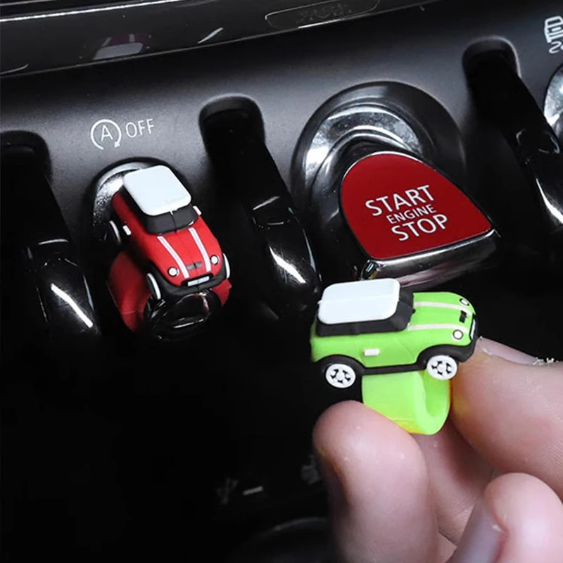 For BMW MINI Cooper F54 F55 F56 F60 R55 R56 R60 Accessories Silicone Car Model Button Cover Ornaments Start Stop Button Stickers