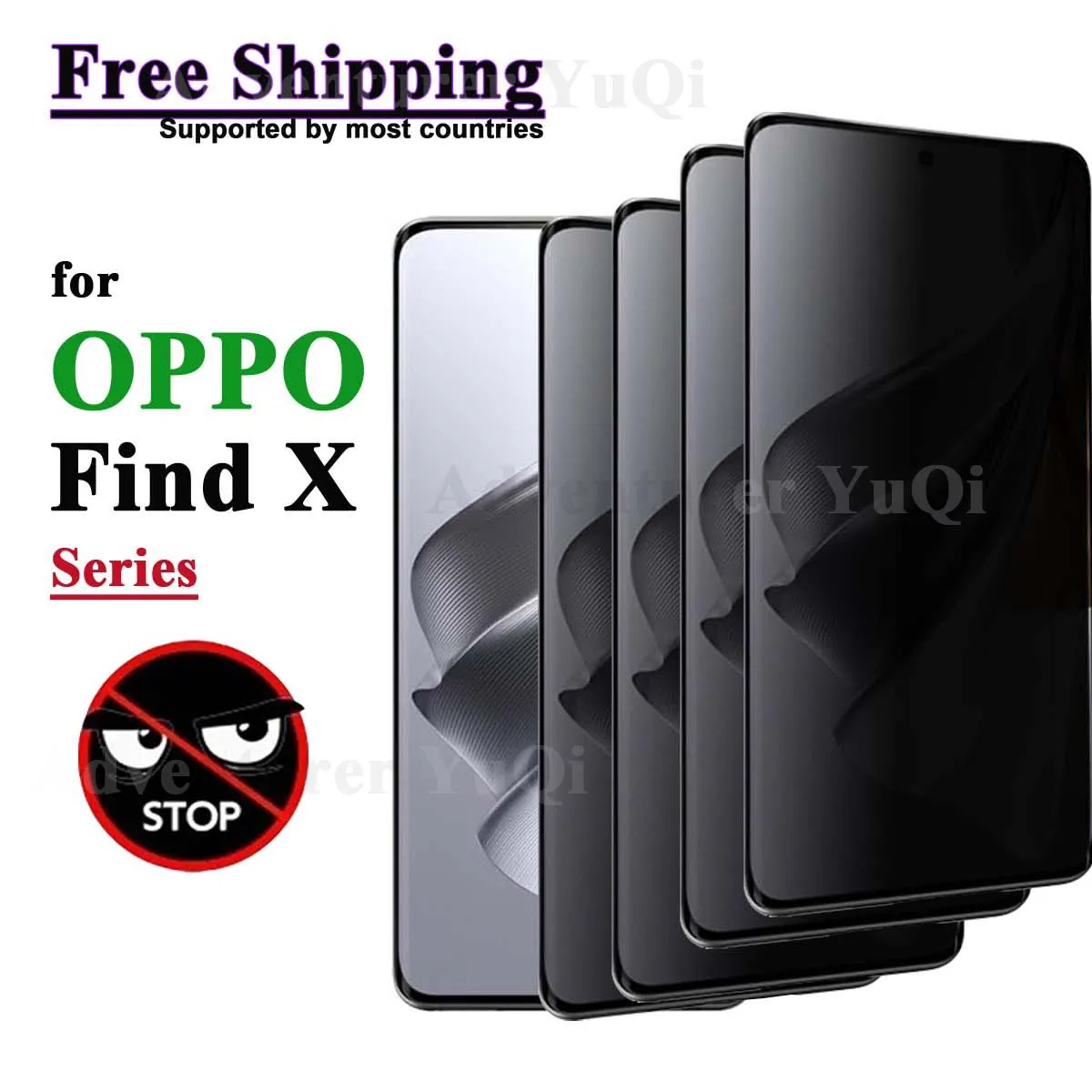 Anti Spy Screen Protector For OPPO Find X3 X5 X6 X7 Pro Ultra, 3D Privacy Tempered Glass 9H Peep Case Friendly Free Shipping