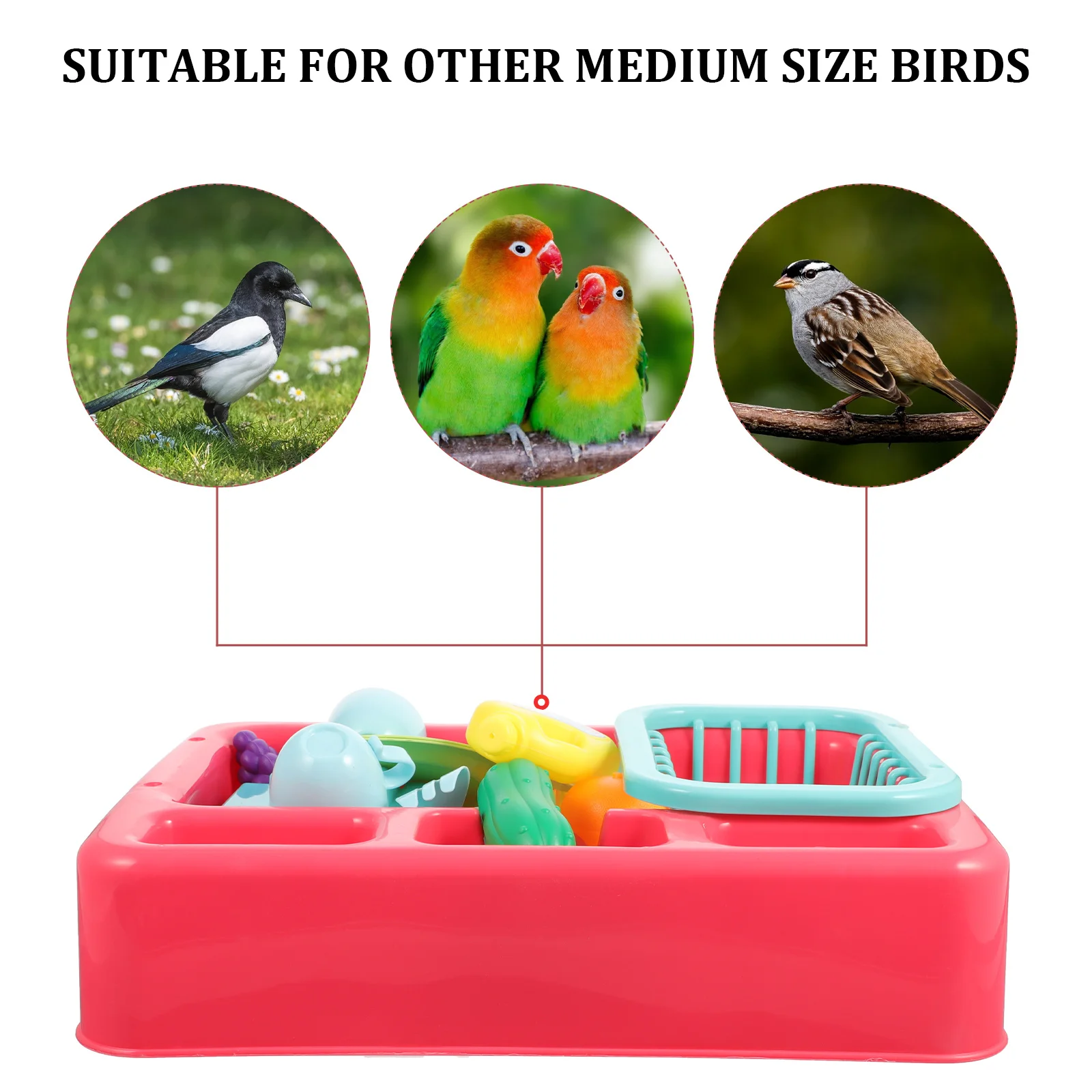 

1 set Water Bath Box For Parrot, Automatic Bird Shower Tub No , Premium Safe Odorless Material, Bright Bathing