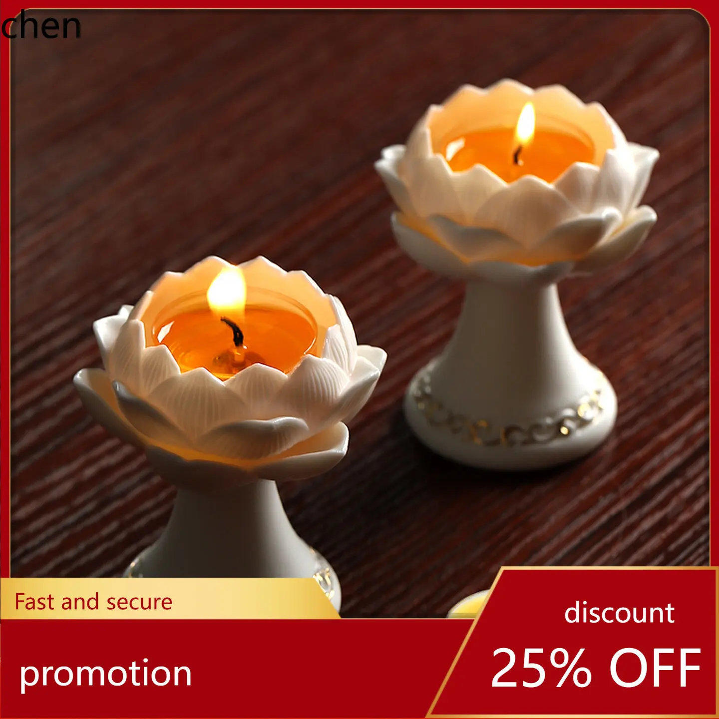 Cz lotus candle holder - home use, buddhist offering, ghee base, lotus lamp holder