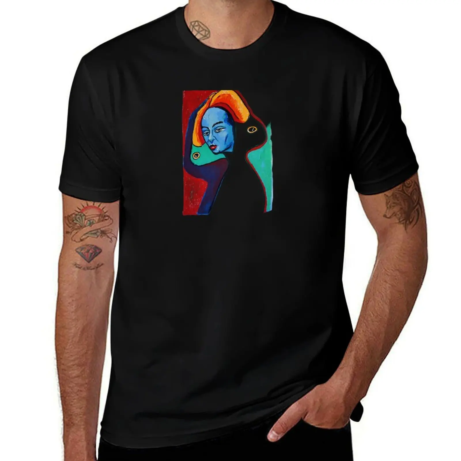 Portrait Birds as Hair T-Shirt Creative Graphic Tee Shirt T-Shirt