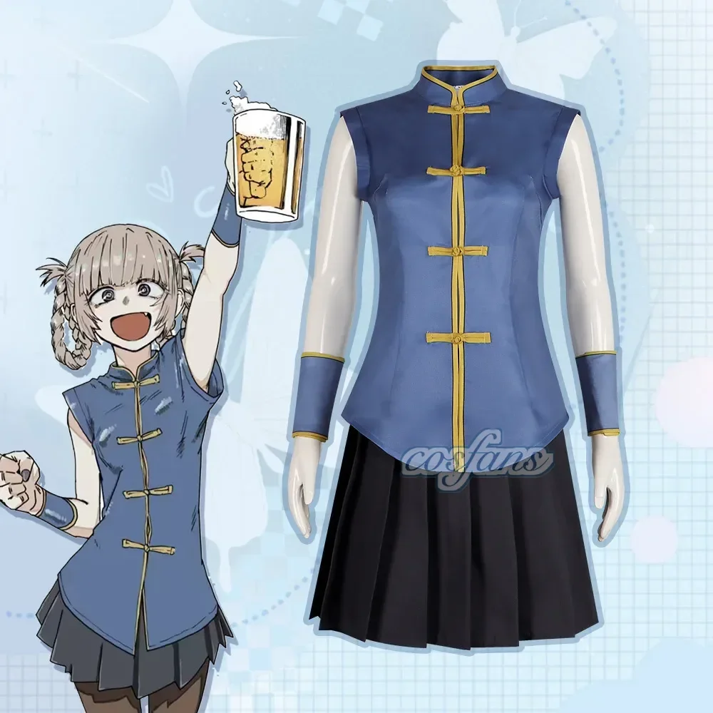 

Nanakusa Nazuna Cosplay Costume Anime Call of The Night Cosplay Costume Asian Style Blue Vest Suit Christmas Dress