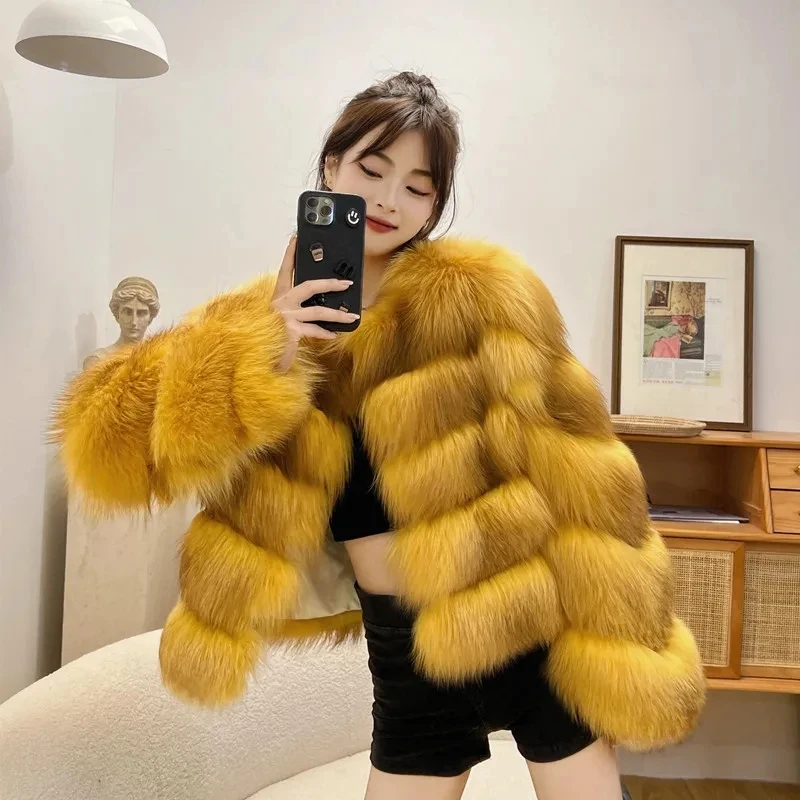 Imitation Fox Fur Jacket Women's Overcoat New Autumn Winter Warm Parker Coat Fashion Loose Luxury Long Mao Mao Fur  oat Outwear