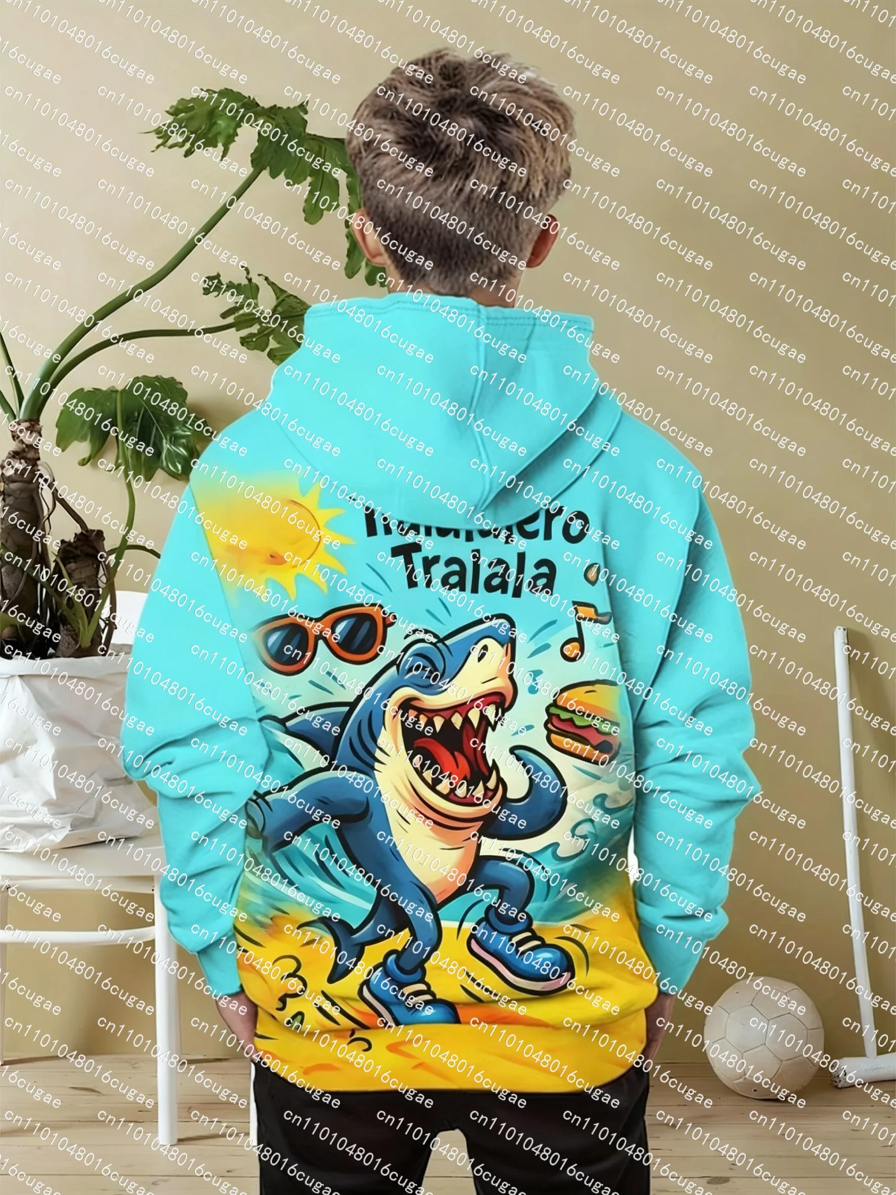 

New Hot Selling Ai Games TRALALERO TRALALA Shark Sneakers hoodie vibrant pink 3D printing Italian Brainrot Hoodies Tops