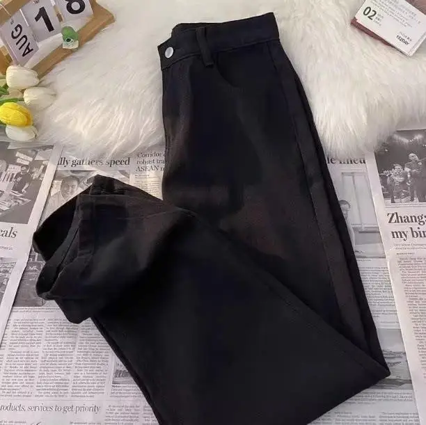 

Spring Washed Color Men's Casual Wide Leg Jeans American High Street Retro Loose Straight Cut Trousers Versatile Street...