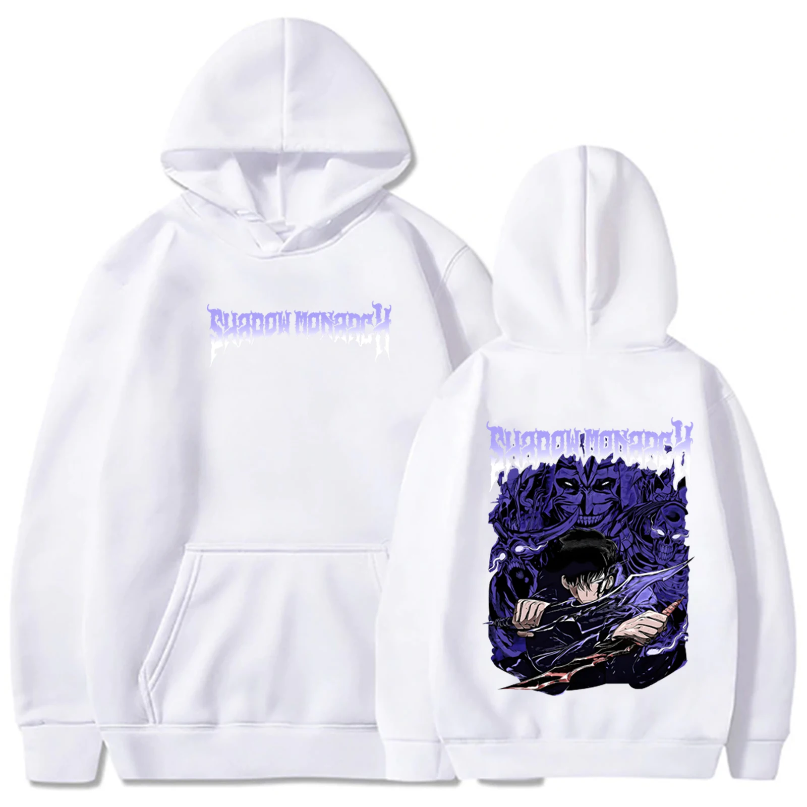 Anime Solo Leveling Shadow Monarch Hoodie Harajuku Pullover Tops Man Woman Sweatshirt Fans Gift