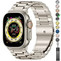 Stainless Steel Strap For Apple Watch Ultra 2 49 45 41 40 46 38 42 44mm Metal band Bracelet For iWatch Series 10 9 8 7 6 5 4