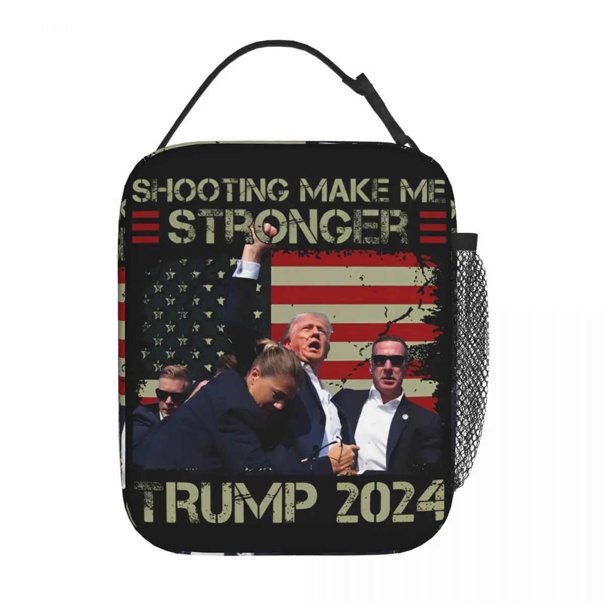 

2024 Trump Shooting Makes Me Stronger Thermal Insulated Lunch Bag for Office President Portable Food Bag Cooler Thermal Food Box