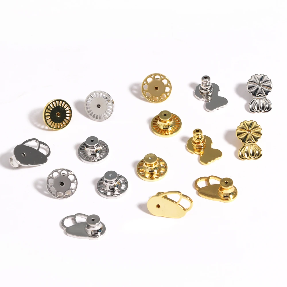 

10pcs 18K Gold Plated Earring Back Stoppers Stud Earrings DIY Accessories Tube Ear Plugs High Quality Findings CSV