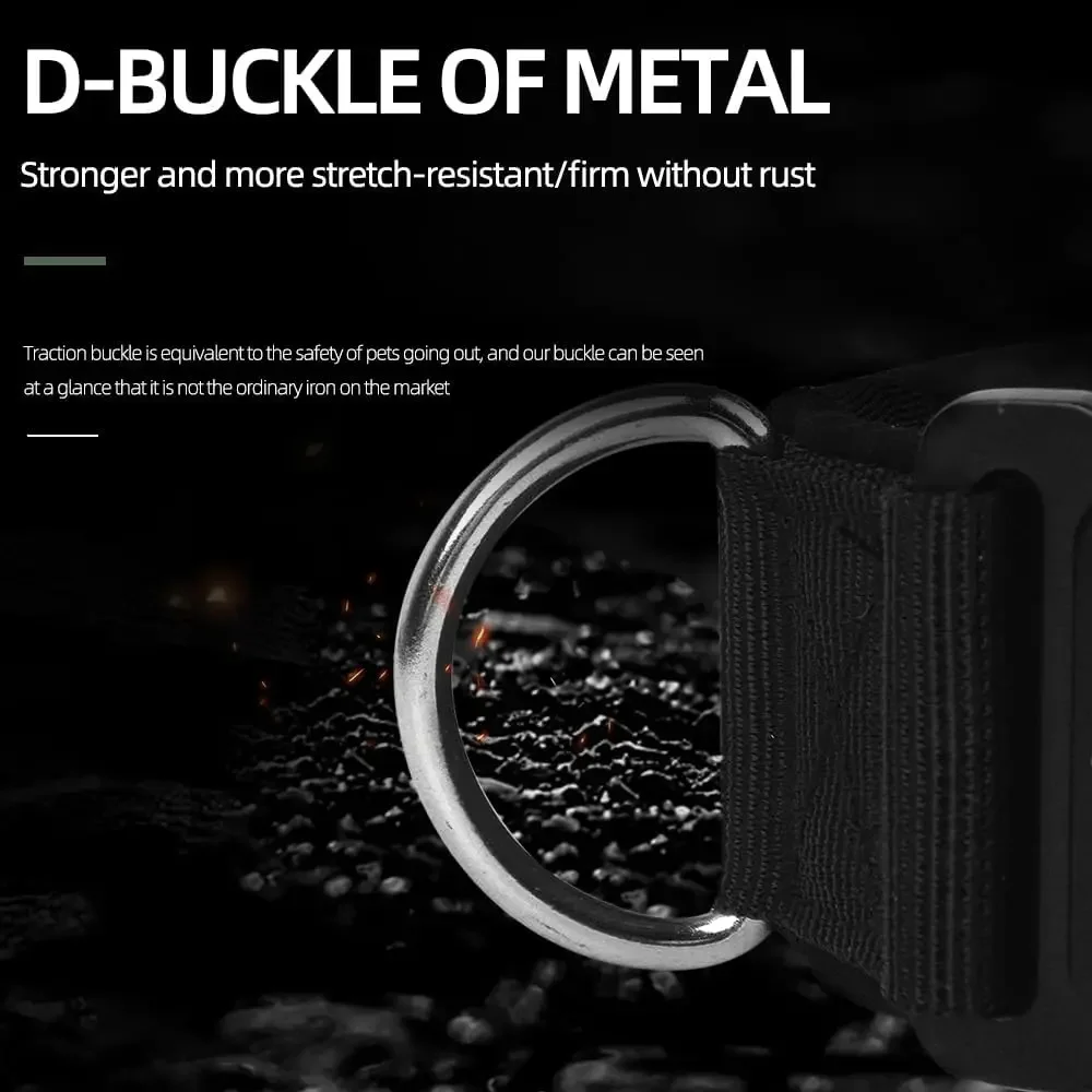 Tactical Dogs Collars with Handle Heavy Duty Military Dog Collar for Medium Large Dogs Collar with Quick Release Pets Collar view 4