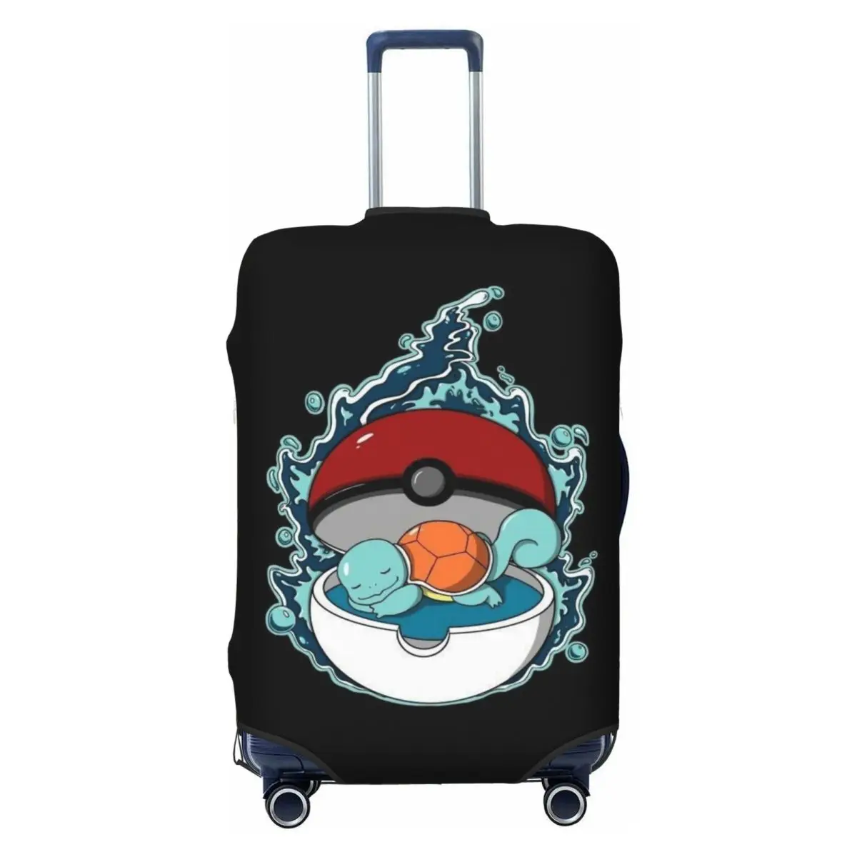 Custom Squirtles Cartoon Travel Luggage Cover Elastic Suitcase Cover Protector Fit 18-32 Inch