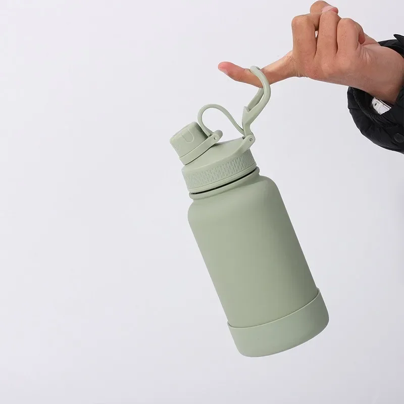 650/1000/1200ml Large-capacity Sports Thermal Water Bottle With Silicone Base,Double-layer Stainless Steel Drinkware,Thermos Cup