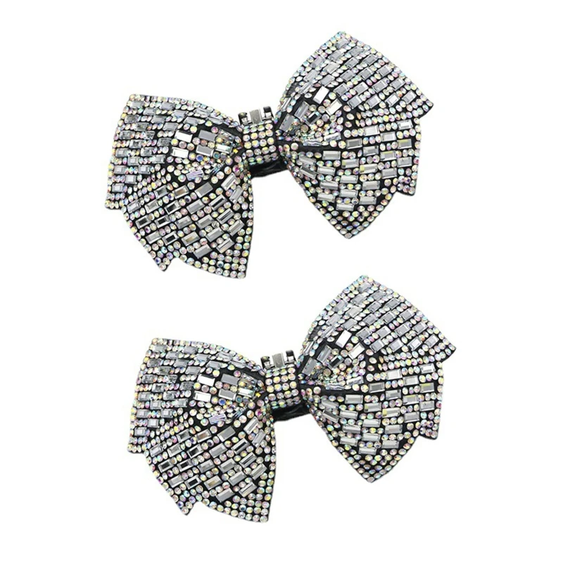 2Pcs Crystal Rhinestones Wedding Party Prom Bow Shoe Clips Buckles Decorations DIY Craft Accessories for Bride Women Dropship