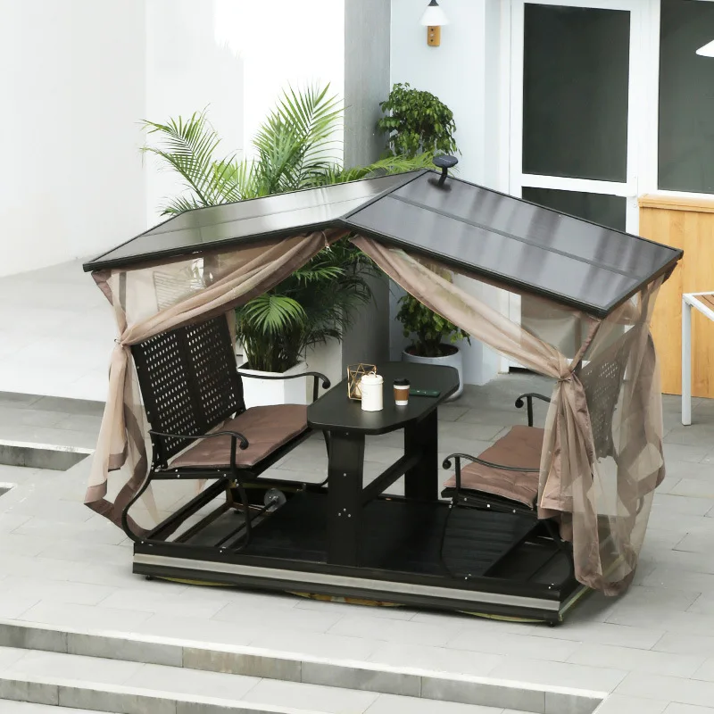 

Уличные качели из алюминиевого сплава, четыре кресла-качалки, вилла, терраса, сад, многоместная комната для отдыха, двор