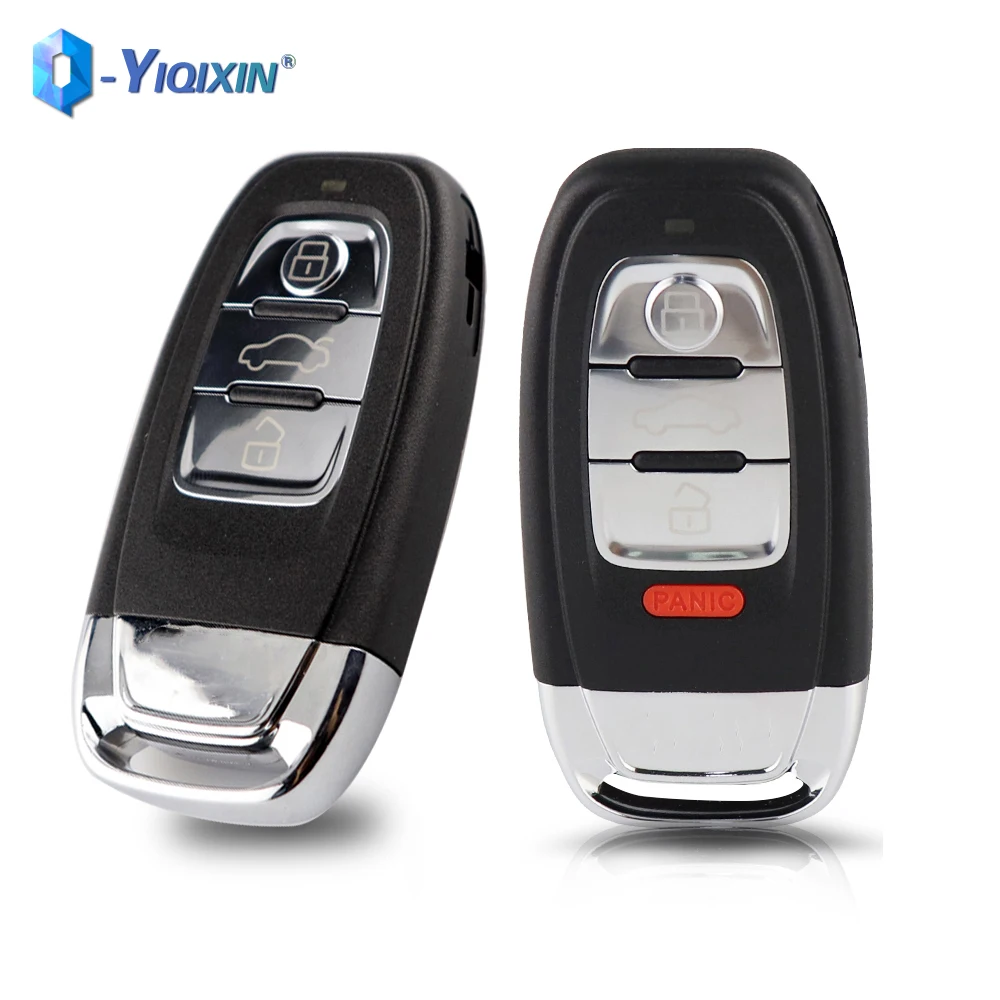 YIQIXIN 3/4 Button Remote Car Key Shell For Audi A4 A4L A3 A5 Q5 Quattro Q7 A6 A8 S8 Q3 A7 RS4 RS5 S4 S5 Q8 A6L HU66 Uncut Blade