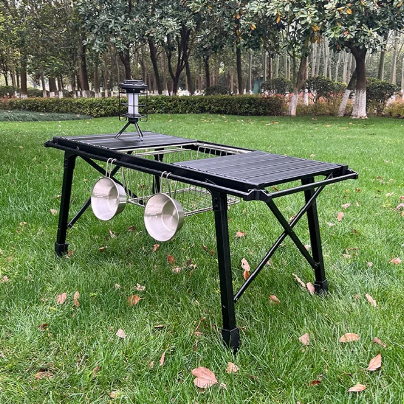 IGT Folding Storage Basket Stainless Steel One Unit Drain Basket Vegetable Washing Basket IGT Table Accessories for Camping