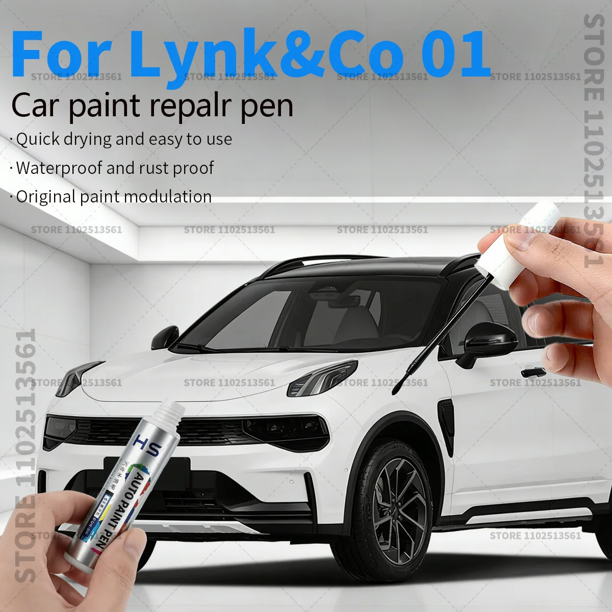 For GEELY Lynk & Co 01 Paint Repair Pen Touch Up Scratch Remover DIY Car Accessories Black White Green Grey Night shadow blue